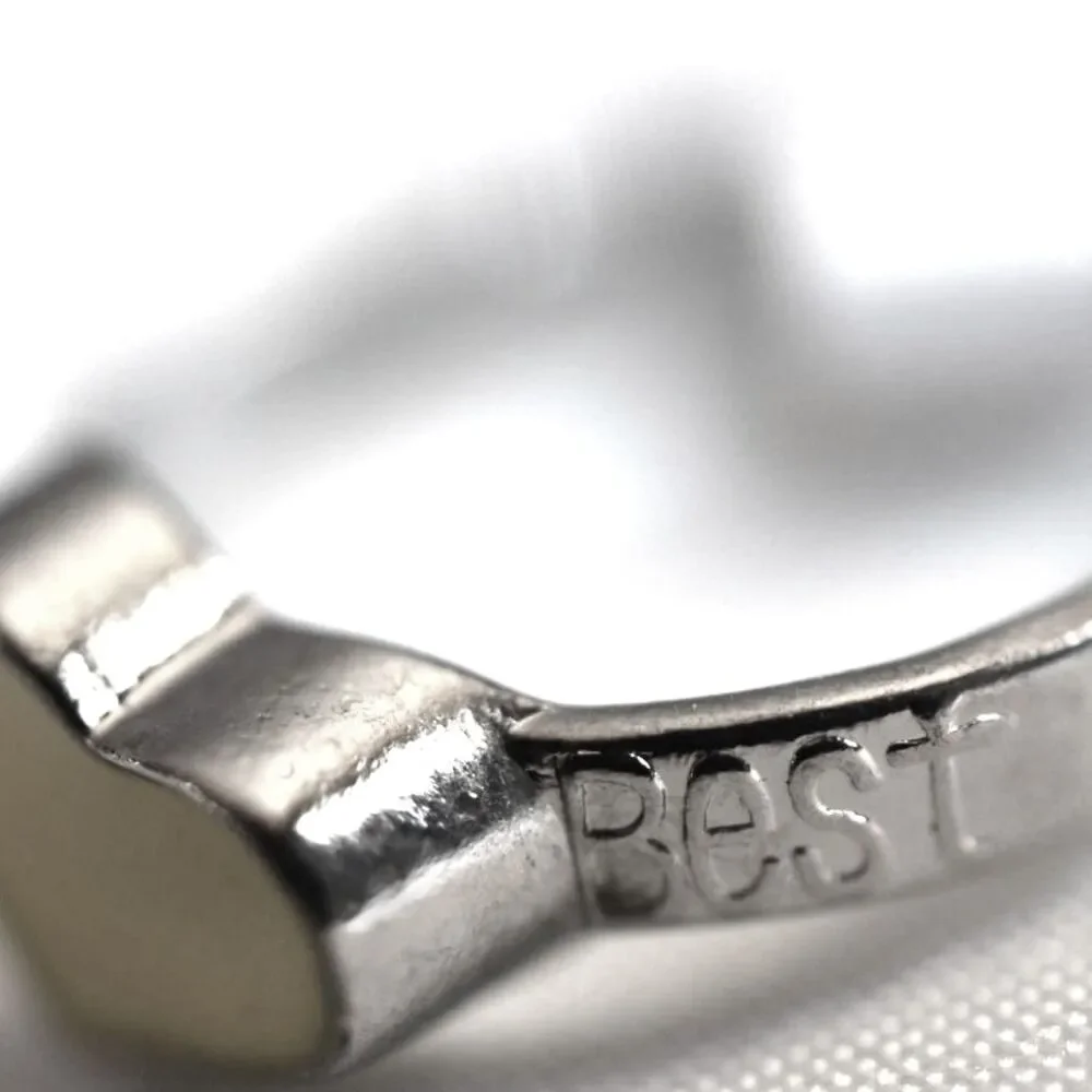 NWT Besties Trendy Yellow Enamel Silver Tone Metal Heart Size 9 Casual Ring